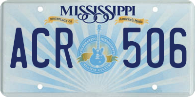 MS license plate ACR506