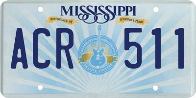 MS license plate ACR511