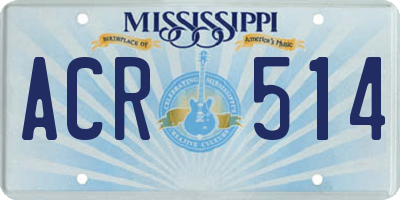 MS license plate ACR514