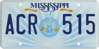 MS license plate ACR515