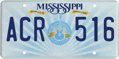 MS license plate ACR516