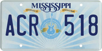 MS license plate ACR518