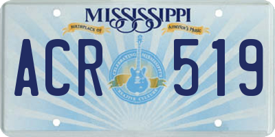 MS license plate ACR519