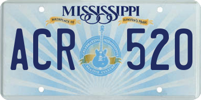 MS license plate ACR520