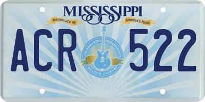 MS license plate ACR522