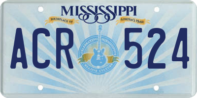MS license plate ACR524