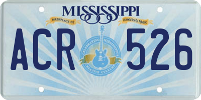 MS license plate ACR526