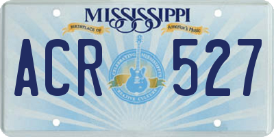 MS license plate ACR527
