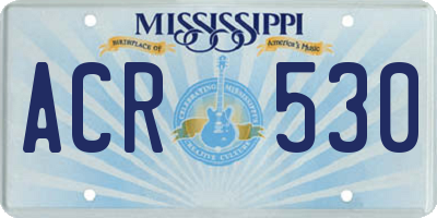 MS license plate ACR530