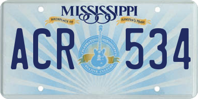 MS license plate ACR534