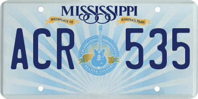 MS license plate ACR535