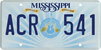MS license plate ACR541