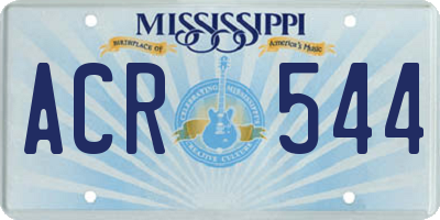 MS license plate ACR544