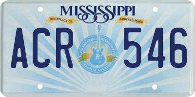 MS license plate ACR546