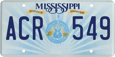 MS license plate ACR549