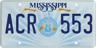 MS license plate ACR553