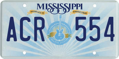 MS license plate ACR554