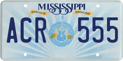 MS license plate ACR555