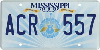 MS license plate ACR557