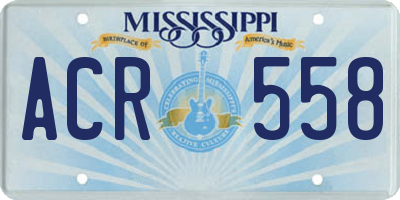 MS license plate ACR558