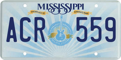 MS license plate ACR559