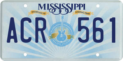 MS license plate ACR561