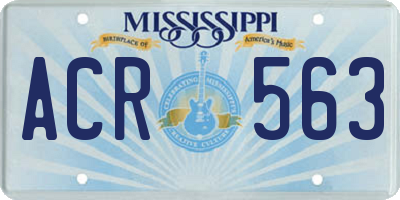 MS license plate ACR563