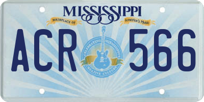 MS license plate ACR566