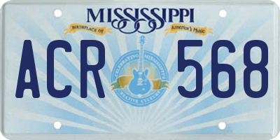 MS license plate ACR568
