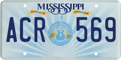 MS license plate ACR569