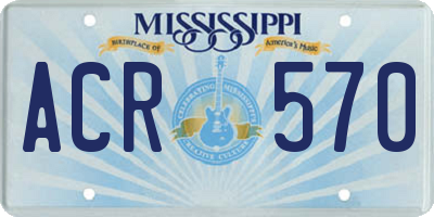 MS license plate ACR570