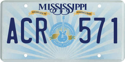 MS license plate ACR571