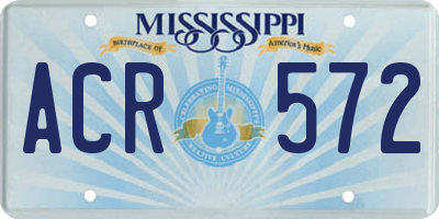 MS license plate ACR572