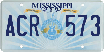 MS license plate ACR573