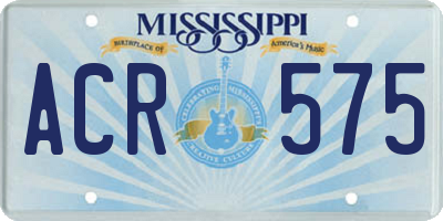 MS license plate ACR575