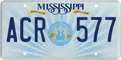 MS license plate ACR577