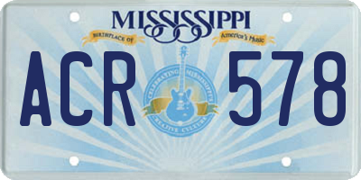 MS license plate ACR578