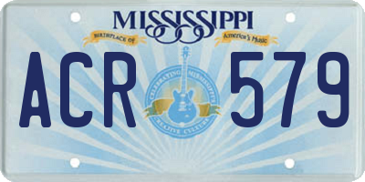 MS license plate ACR579