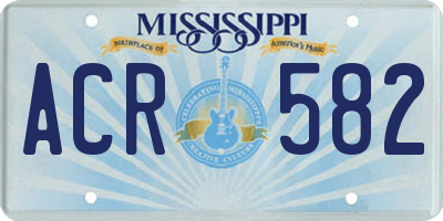 MS license plate ACR582