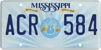 MS license plate ACR584