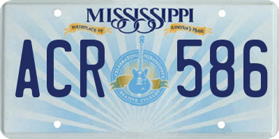MS license plate ACR586