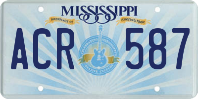 MS license plate ACR587
