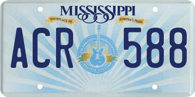 MS license plate ACR588