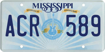 MS license plate ACR589
