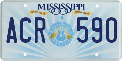 MS license plate ACR590