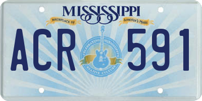 MS license plate ACR591
