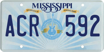 MS license plate ACR592