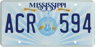 MS license plate ACR594