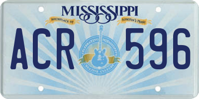 MS license plate ACR596