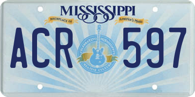 MS license plate ACR597